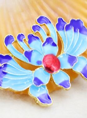 油菜花景泰蓝滴油配件合金蝴蝶花