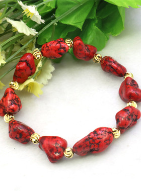 油菜花女天然松石甄嬛传金珠手链