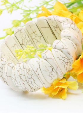 复古民族风夸张手镯配饰白松石