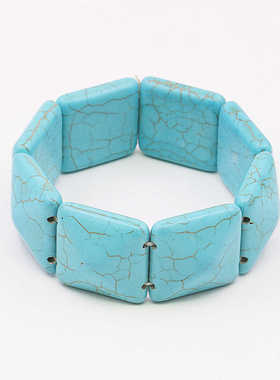 小众手排油菜花松石立体复古玉石