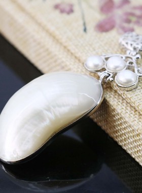 diy天然鲍鱼贝项链幻彩挂件吊坠