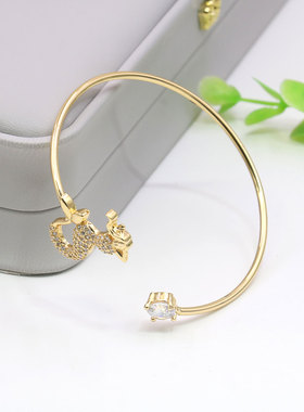 美人鱼仿真黄金手镯手链手饰开口