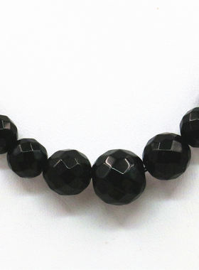 切面黑玛瑙短款天然民族风毛衣链