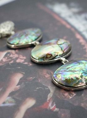 diy幻彩鲍鱼贝挂件吊坠送妈妈