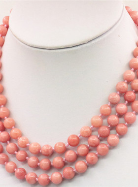 油菜花玉髓玉石圆珠女长款项链