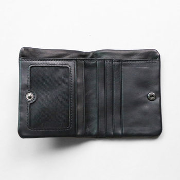 Informer first-layer sheepskin short wallet mini compact wallet ສໍາ​ລັບ​ຜູ້​ຊາຍ​ແລະ​ແມ່​ຍິງ​ສີ​ດໍາ​ງ່າຍ​ດາຍ​ຕັ້ງ​ກະ​ເປົ໋າ​ກະ​ເປົ໋າ​ກະ​ເປົ໋າ​ຂອງ​ແທ້​ຈິງ