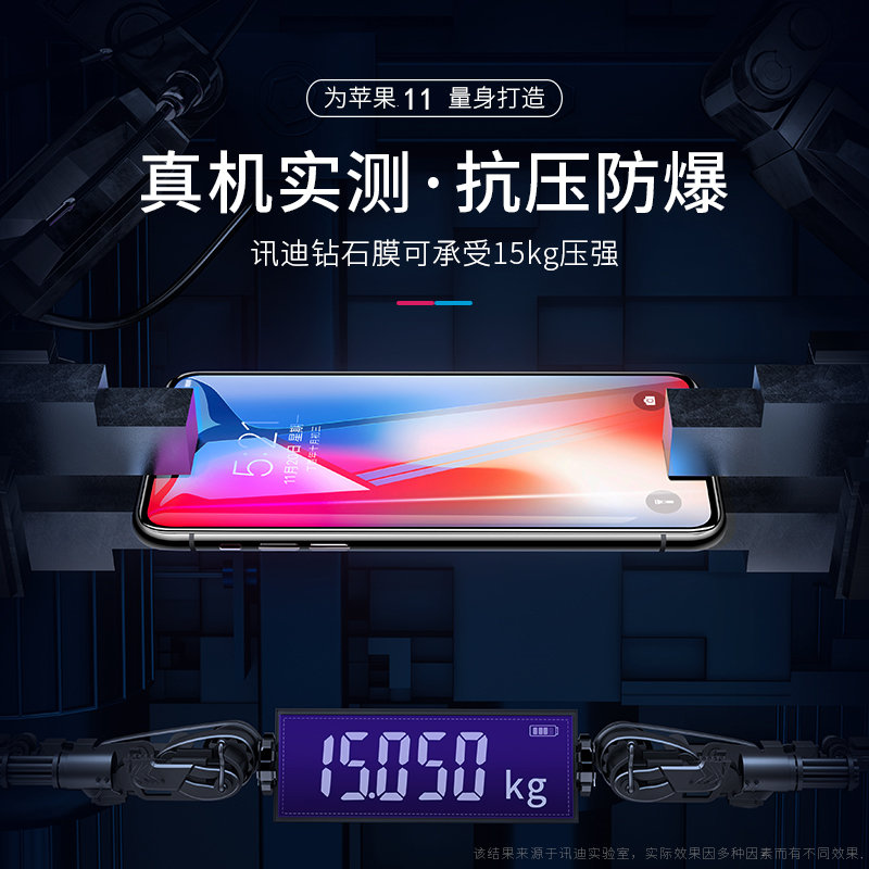 苹果x钢化膜xr全屏覆盖iphone11promax高清7贴膜xs防摔8plus玻璃6 - 图0