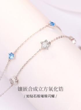 手链女纯银ins小众设计韩版学生简约个性手饰生日礼物送女友手镯