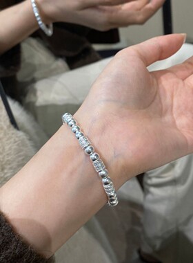 银色转运珠冷门镶钻手链女高级感设计手饰批发手饰首饰串珠珠女生