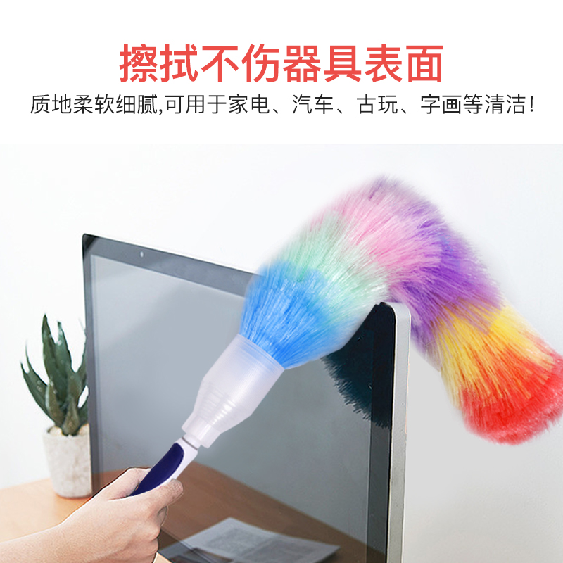 网红家用鸡毛掸子除尘禅子办公室打扫卫生工具扫灰毯子神器掸子 - 图1