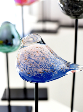 出口铁艺轻奢风玻璃动物结婚摆件