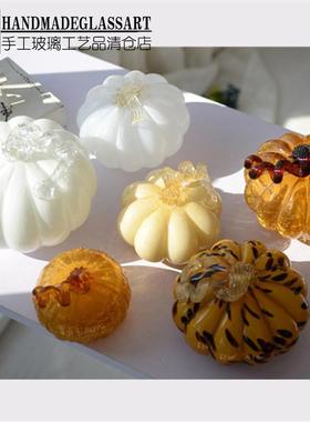 出口彩色南瓜琉璃摆件酒柜陈设