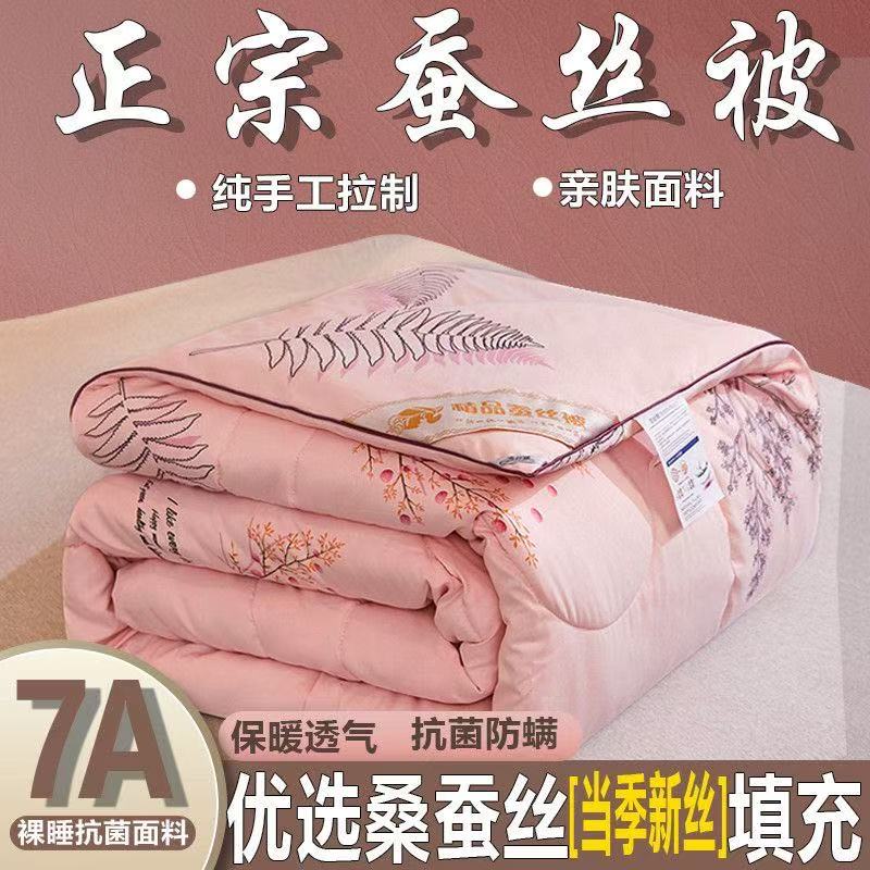 手工蚕丝被桑蚕丝被春秋被加厚冬被双人保暖被芯空调被子8