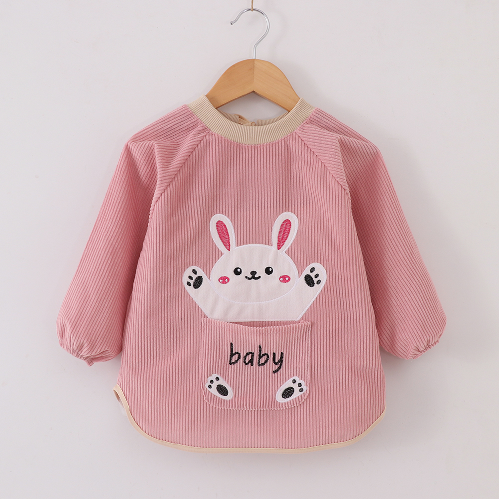 Baby eating bib, children's smock, apron, reverse dressing for male baby, autumn and winter waterproof and anti-fouling protective clothing, female baby's reverse coat