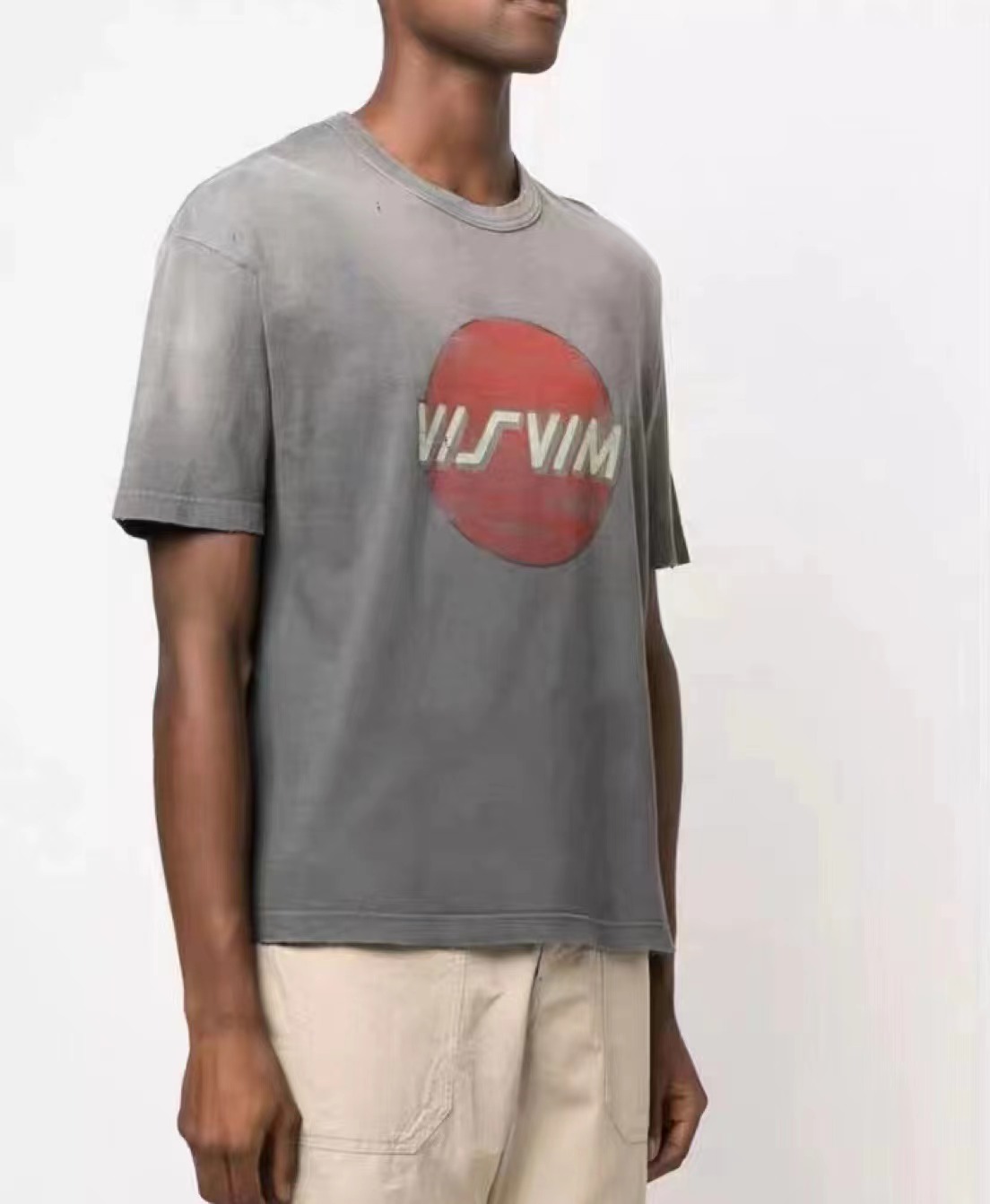 温酒 VISVIM22AW JUMBO TEE S/S CRASH 日系休闲破坏做旧短袖T恤 - 图1