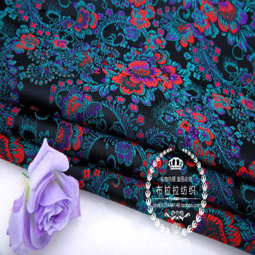 织锦缎旗袍布料 古装汉服礼服传统提花布料 COS丝绸民族服装面料 - 图3