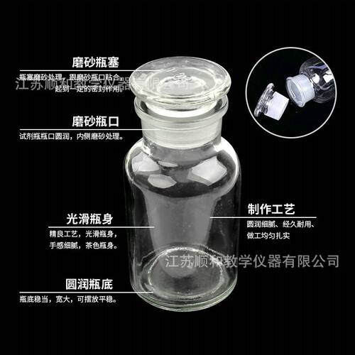 拍三送一个广口玻璃瓶酒精瓶拔罐美容院消毒带盖化学仪器试验棕色 - 图0