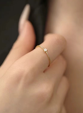 女925银轻奢个性细圈戒指