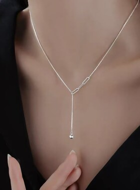 s925纯银小球流苏项链小众2025新爆款高级感锁骨链女颈链