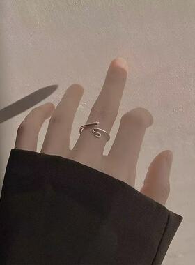 925镀银设计感戒指小蛇尾戒可调节精致简约高级感冷淡风指环ins潮