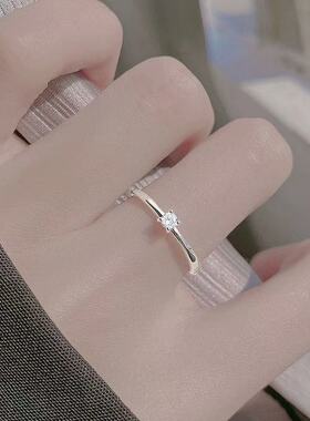 2024新款戒指女男指环求婚戒防钻戒子高级感简约开口戒轻奢食指戒