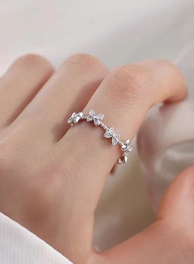 其他女925银高级感闪钻戒指