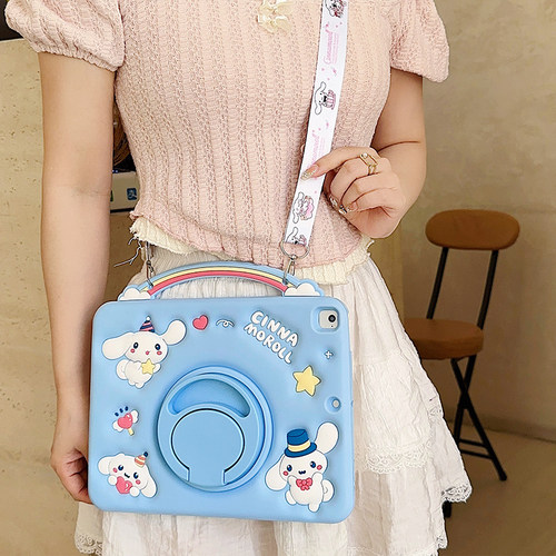 手提彩虹玉桂狗ipad11保护套360旋转air7可爱mini7卡通air4硅胶ipad9全包ipad10适用pro11平板壳第五6代A1893 - 图3