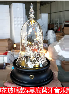 小号婚礼花纹玻璃摆件