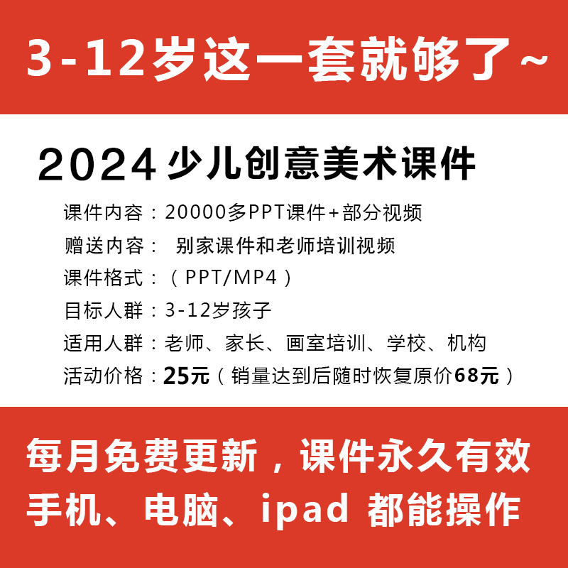 2024少儿3-12岁创意美术课件ppt教案创意美术手工培训课件画室 - 图1