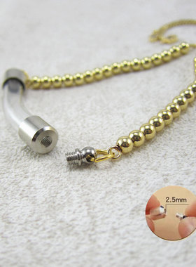 拧开透明玻璃弯管吊坠朱砂手链