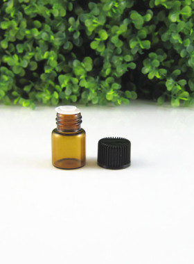 1ML2ML3ML便携茶色避光精油瓶拧盖螺口香水分装小瓶子随身含内塞