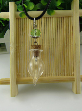 手工制作透明水滴许愿瓶毛衣链