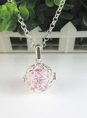 五角星镂空合金精油瓶扩香毛衣链