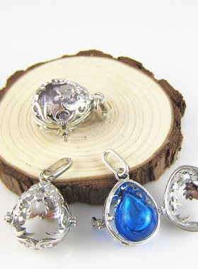 diy水滴镂空合金魔盒可打开吊坠