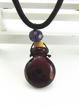 空心琉璃精油瓶香薰挂坠毛衣链