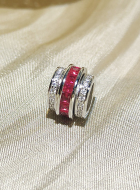 高货培育祖母绿红宝石925银路路通转运招财吊坠轻奢百塔高级感