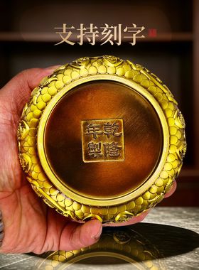 黄铜金蟾聚宝盆金蟾摆件财源广进