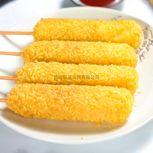 诸城外贸拉丝芝士热狗棒1.3kg*10根网红油炸奶酪棒零食小吃半成品 - 图2