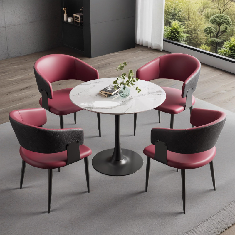 岩板接待洽谈桌椅组合售楼处办公室会议谈判小圆桌子阳台休闲餐桌,淘宝优惠券,粉丝福利购,淘宝优惠卷