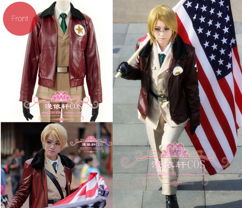 漫依轩cos 限时折扣 现货 APH 黑塔利亚 美国cos服 7件套 可定做 - 图2