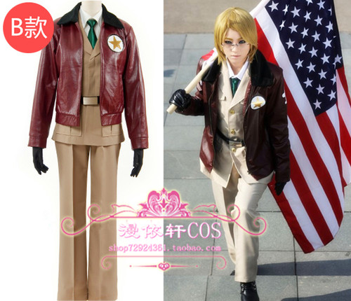 漫依轩cos 限时折扣 现货 APH 黑塔利亚 美国cos服 7件套 可定做 - 图1