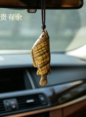 阴沉木金丝楠木手把件鱼非遗木雕