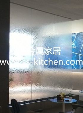 玻璃喷泉玄关隔断流水屏风