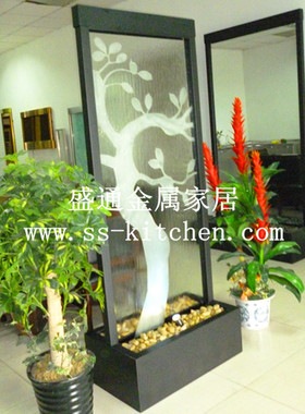 幕墙喷泉屏风流水摆件