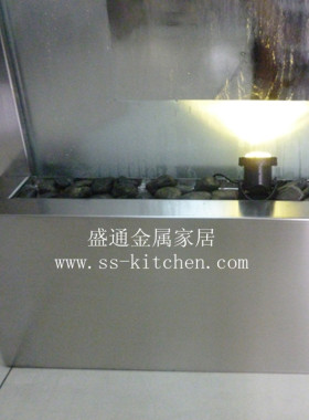 不锈钢办公室形象墙摆件流水屏风