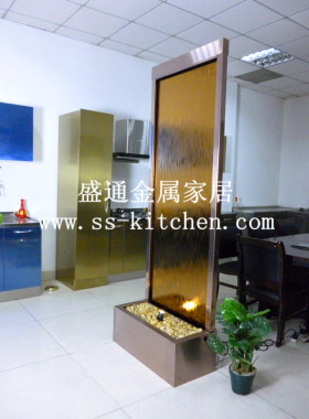 不锈钢喷泉瀑布背景墙屏风装饰品