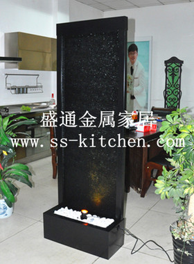 欧式流水喷泉 假山喷泉水景 客厅流水摆件 加湿器 风水帘