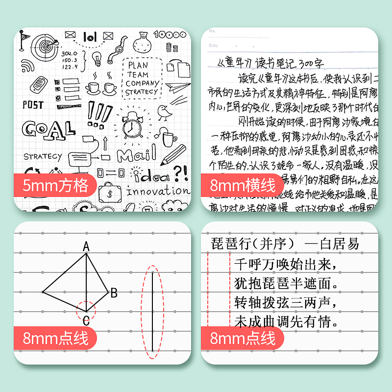 日本kokuyo国誉笔记本子简约大学生Campus本子清新水果记事本少女可爱课堂作业练习超好看的横线方格本网格B5-图3