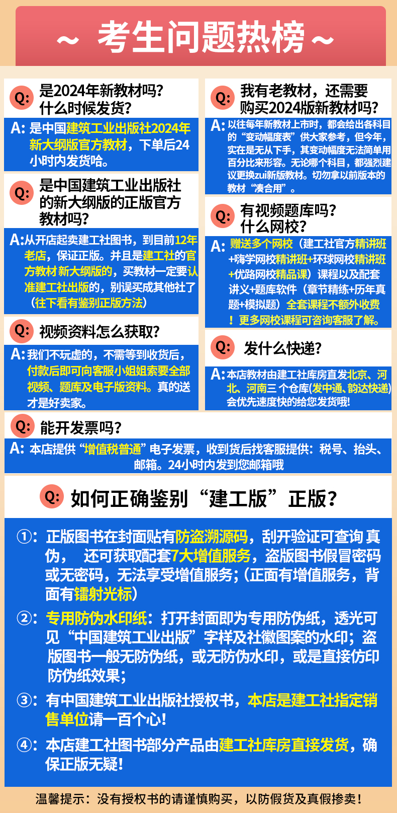 新大纲建工社官方二建建筑2024年教材二级建造师考试书历年真题试卷复习题集建筑实务市政机电公路水利施工管理法规押题库网络课程 - 图3