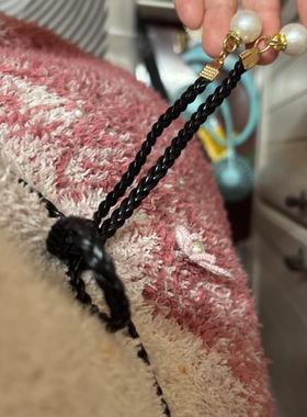 编织腰带女士装饰珍珠小皮绳简约腰绳百搭配连衣裙子腰链时尚裙带